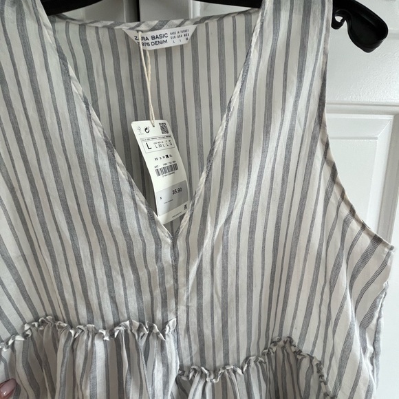 Zara striped flowy top brand new with tags L - Picture 2 of 5